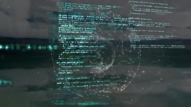 Animation of globe with connections and data processing. Global networks, computing and data processing concept digitally generated video.