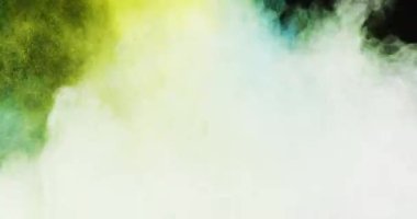 Video of multi coloured powders with copy space on black background. Holi festival, hindu tradition and celebration concept