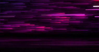 Animation of pink and purple neon light trails on black background. Neon, light and movement concept digitally generated video.