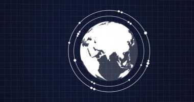 Beyaz arka planda grafiklerle finansal veri işleme animasyonu. Küresel iş, finans ve dijital arayüz kavramı dijital olarak oluşturulmuş video.