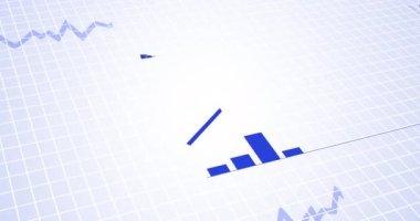 Animation of graphs, statistics and financial data processing. Global business, finances, computing and data processing concept digitally generated video.