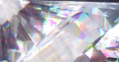 Animation of clear shiny prism moving over light spots. Abstract background and pattern concept digitally generated video.