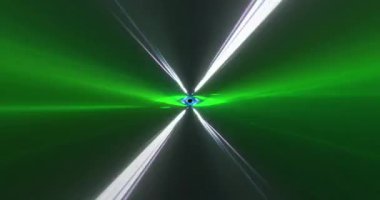 Animation of colourful tunnel moving over black background. Cyber tunnel and pattern concept digitally generated video.