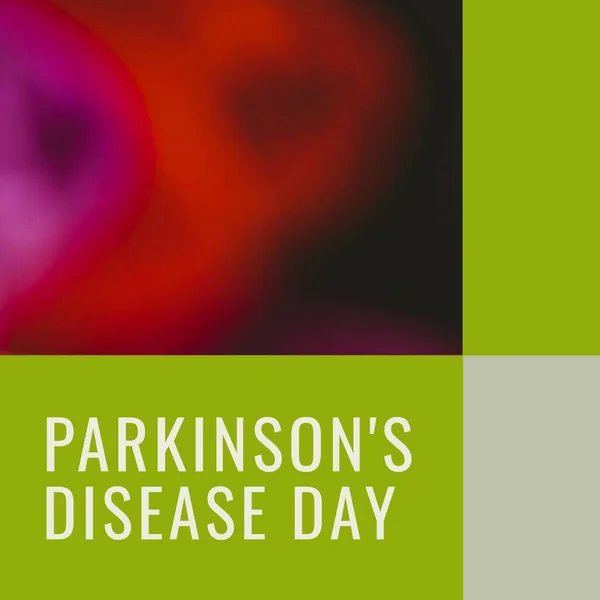 Composition of parkinson\'s disease day text and copy space on green background. Parkinson\'s disease day and health awareness concept digitally generated image.