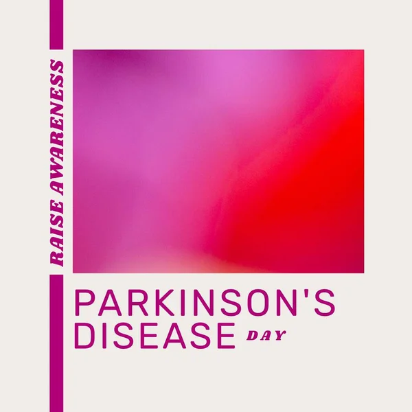 Composition of parkinson\'s disease day text and copy space on pink background. Parkinson\'s disease day and health awareness concept digitally generated image.