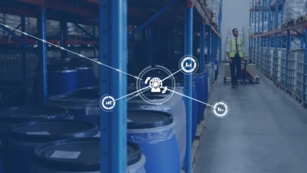 Working Warehouse Specializes Freight Transportation Distribution Logistics Transportation Business Concept — Stok Video