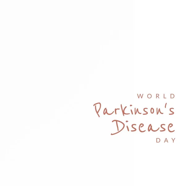Illustrative image of world parkinson\'s disease day text against white background, copy space. Nervous system, campaign, healthcare, awareness and prevention concept.