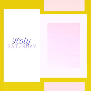 Composition of holy saturday text and copy space over multi coloured background. Holy saturday, christianity, faith and religion concept digitally generated image.