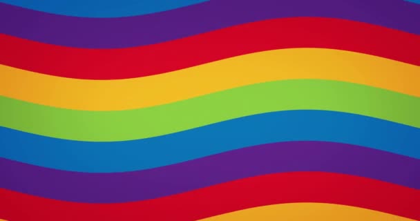 Animation Rainbow Colours Waving Repetition Rainbow Lgbt Equality Concept Digitally — Stockvideo