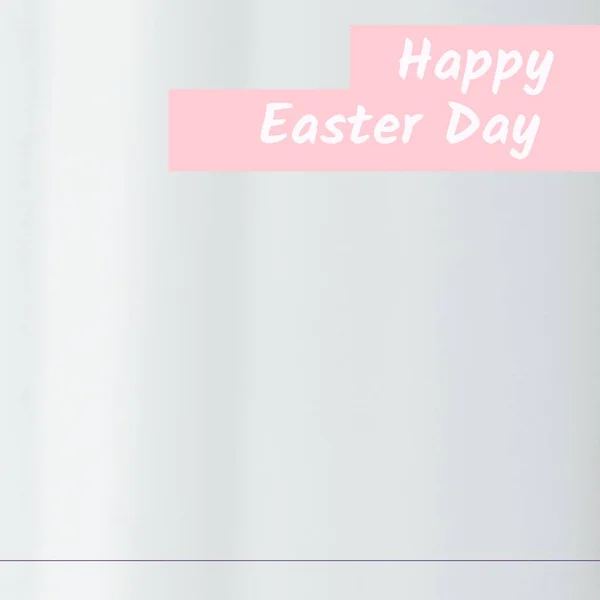 Skład Szczęśliwy Wielkanocny Dzień Tekst Biały Zamazany Tło Kopia Spacja — Zdjęcie stockowe