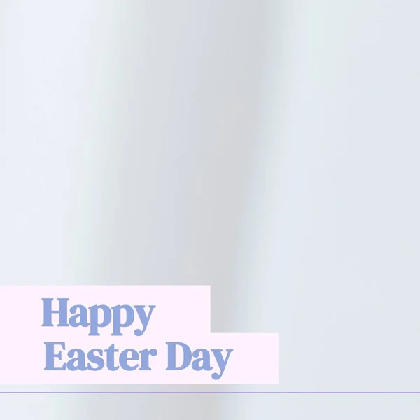 Skład Szczęśliwy Wielkanocny Dzień Tekst Biały Zamazany Tło Kopia Spacja — Zdjęcie stockowe
