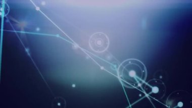 Animation of network of connections over blue background. Global business connections and digital interface concept digitally generated video.