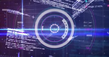 Animation of scope scanning over data processing. Global connections data processing and digital interface concept digitally generated video.