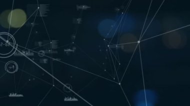 Animation of network of connections with data processing. Global networks, social media, business, finances, cloud computing and data processing concept digitally generated video.