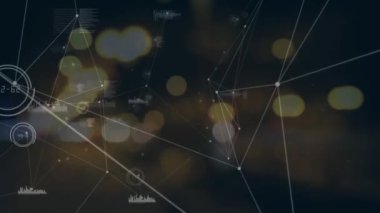 Animation of network of connections with data processing. Global networks, social media, business, finances, cloud computing and data processing concept digitally generated video.