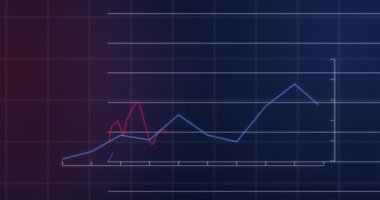 Izgaranın animasyonu ve şebeke üzerindeki istatistikler. Küresel iş bağlantıları ve dijital arayüz konseptini dijital olarak oluşturur.