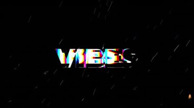 Animation of vibes text over shapes on black background. Abstract background, pattern and movement concept digitally generated video.