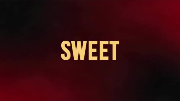 Animation Sweet Text Shapes Red Background Abstract Background Pattern Movement — Vídeo de Stock
