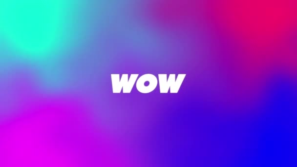 Animation Wow Text Colourful Background Retro Future Pattern Concept Digitally – stockvideo