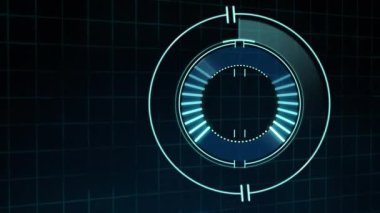 Animation of scopes scanning, data processing and computer circuit boards. Global business, finance, computing and data processing concept digitally generated video.