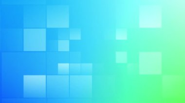 Animation of squares on blue and green background. Abstract background, pattern and movement concept digitally generated video.