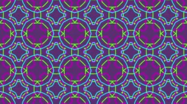 Animation of colorful shapes on purple background. Abstract background, pattern and colour concept digitally generated video.