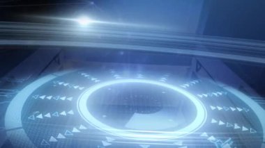 Animation of data processing over computer servers. Global online security, business, finance, computing and data processing concept digitally generated video.