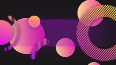 Animation of mega sale text over shapes on black background. Abstract background, pattern and movement concept digitally generated video.