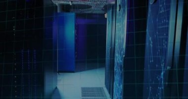 Animation of data processing and computer circuit boards. Global business, finance, computing and data processing concept digitally generated video.