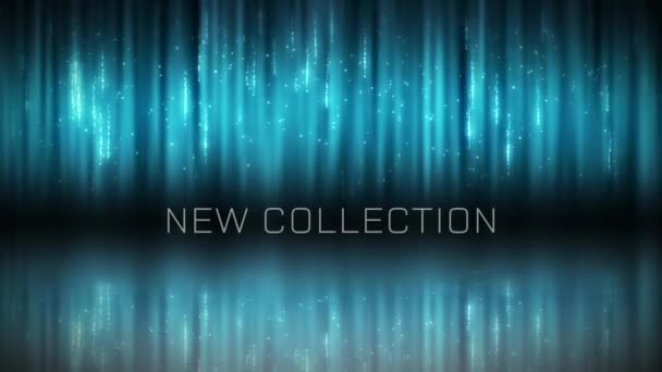 Animation New Collection Text Light Trails Black Background Abstract Background — Stock Video