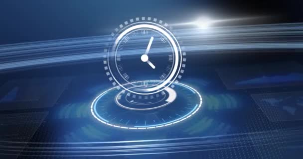 Animation Data Processing Clock Global Online Security Business Finance Computing — Vídeos de Stock