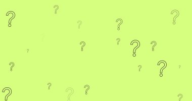 Image of white question marks icons on green background. Global education, abstract background and pattern concept digitally generated image.