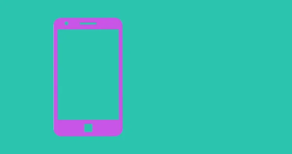 Изображение Заполнения Формы Смартфона Фиолетовым Зеленом Фоне — стоковое фото