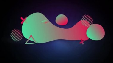 Siyah arka planda yeşil ve kırmızı şekilli devasa satış metinlerinin animasyonu. Küresel alışveriş, perakende ve dijital arayüz kavramı dijital olarak oluşturulmuş video.