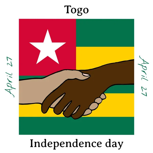 Composition Togo Independence Day Text Diverse Hands Holding Flag Togo — Fotografia de Stock