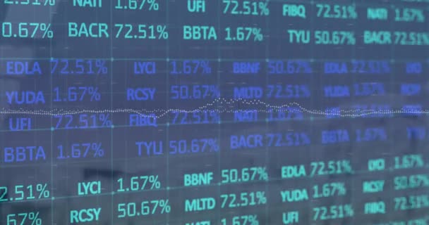 Animation Stock Market Data Processing Blue Background Global Economy Business — Stock videók