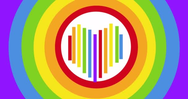 Animation Rainbow Circles Lgbtq Text White Background Pride Lgbtq Equality — 图库视频影像