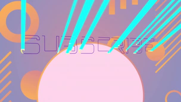 紫色の背景に文字を購読する円 バーのアニメーション デジタル生成 ホログラム イラスト プッシュボタン ベクトル 抽象的かつ照明の概念 — ストック動画