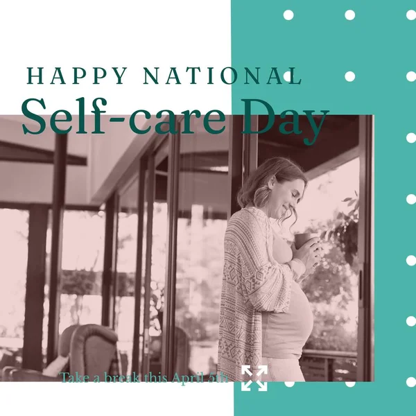 Σύνθεση Του Happy National Self Care Day Text Πάνω Από — Φωτογραφία Αρχείου