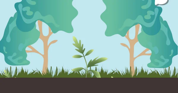 Wizerunek Roślin Rosnących Nad Drzewami Środowisko Zrównoważony Rozwój Ekologia Energia — Zdjęcie stockowe