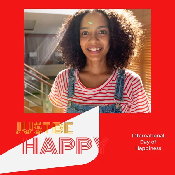 혼혈아 여성에 국제적 행복의 이미지 국제적 행복의 그리고 디지털로 만들어 — 스톡 사진