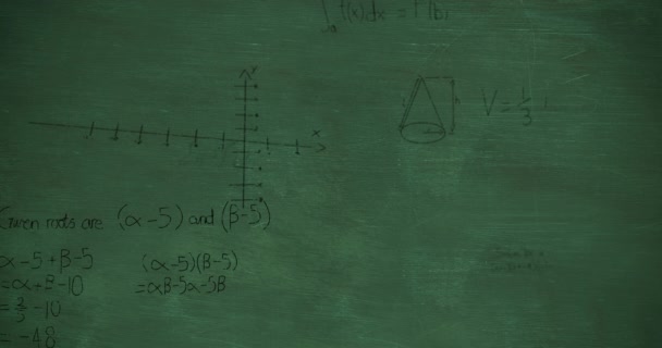 Animation Équations Mathématiques Diagrammes Sur Fond Vert Génération Numérique Hologramme — Video