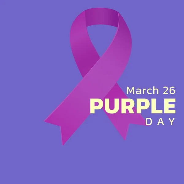 Imagen Texto Del Día Púrpura Sobre Epilepsia Cinta Púrpura Día — Foto de Stock