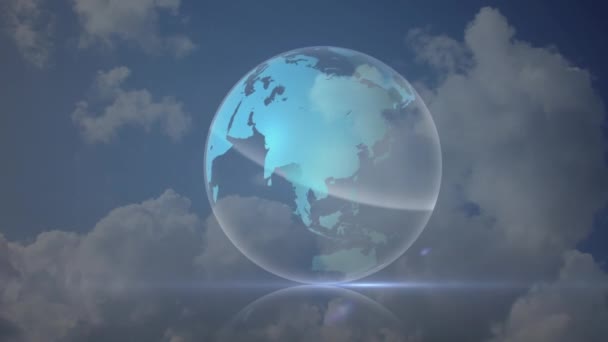 Animacja Globu Sieci Połączeń Nad Samolotem Globalne Podróże Transport Sieci — Wideo stockowe