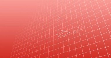 Matematiksel denklemlerin ve diyagramların pembe arkaplanla karşılaştırılması. Dijital olarak üretilen hologram, denklemler, eğitim, öğrenme, illüstrasyon ve teknoloji kavramı.