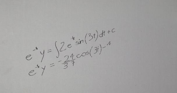 Анимация Математических Уравнений Рисунков Белой Бумаге Цифровая Генерация Голограмма Уравнения — стоковое видео