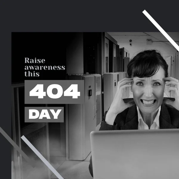 Σύνθεση Της Ευαισθητοποίησης Αυτό 404 Ημέρα Κείμενο Πάνω Καυκάσιος Επιχειρηματίας — Φωτογραφία Αρχείου