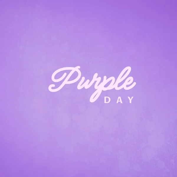 Imagen Texto Día Púrpura Sobre Fondo Púrpura Día Púrpura Concepto — Foto de Stock