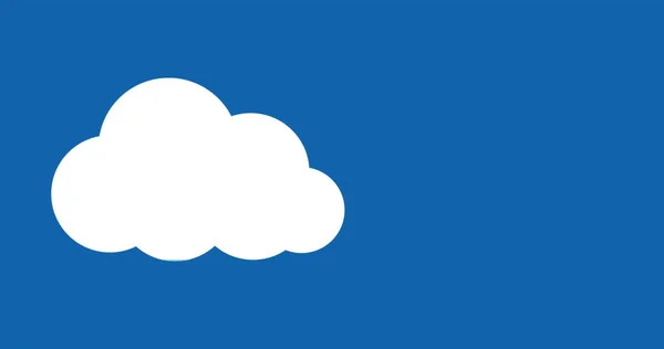Kompozycja Białej Chmury Cyfrowej Przestrzeń Niebieskim Tle Globalne Chmury Obliczeniowe — Zdjęcie stockowe