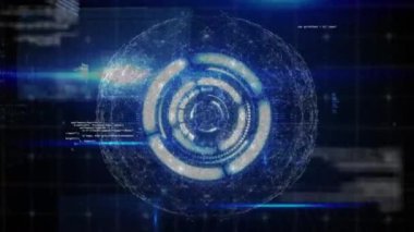 Veri işleme üzerinde taramaların animasyonu. Küresel internet güvenlik veri işleme bağlantıları ve dijital arayüz konsepti dijital olarak oluşturulmuş video.